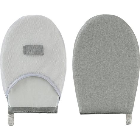 Schutzhandschuh für Bügeleisen, dampfbeständig mit Schlaufe zum Schutz der Hand, hitzebeständig – Spitz 25 x 15 cm / Rund 23 x 15 cm, Polyester, grau (1/5)