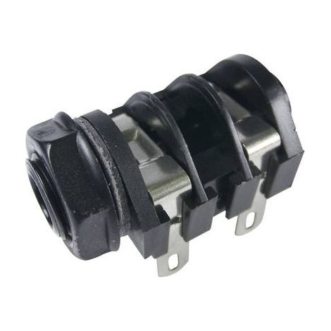 Jack 6.35 mm embase femelle horizontale Cliff CL1160A Nombre de pôles: 2 mono noir 1 pc(s) D23604 (1/3)