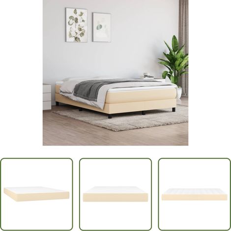 Sommeil profond - Matelas de lit à ressorts ensachés fermeté moyenne Crème 140x200x20 cm Tissu (1/5)