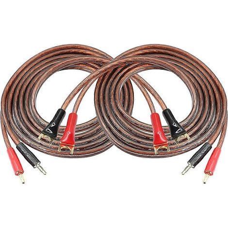Câble d'enceinte HiFi OFC avec fiche banane vers fiche fourche en Y, fiche banane 4 mm vers fiche fourche C (1/5)