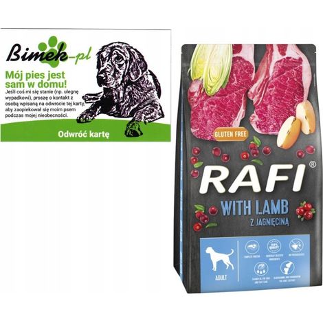 RAFI Adulto Cordero 10 kg con alimento para perros de cordero + tarjeta de presentación "mi perro"