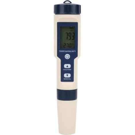 Testeur Eau - pH TDS EC Salinité Température - Étanche IP67 Rétro-Éclairage - 1 Pièce (1/4)
