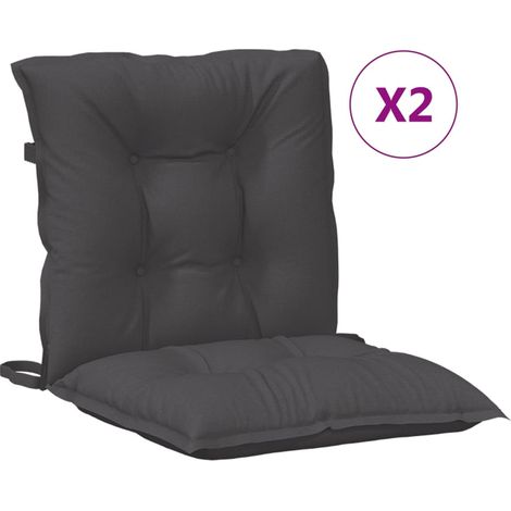 Coussins de chaise à dossier bas lot de 2 anthracite mélangé (1/5)