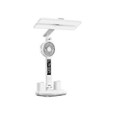 Lampe de bureau LED protectrice pour les yeux, lampe de table multifonctionnelle à double abat-jour, lampe de bureau rechargeable avec 3 modes de couleur (1/5)