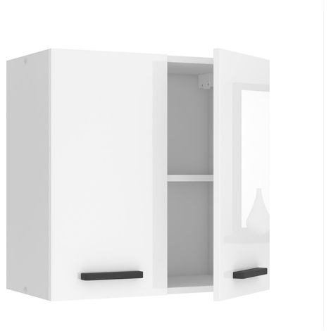 Belini Hängeschrank Küche, Küchenschränke SG2. Breite 60 cm. Oberschrank mit 2 Türen, Küchenhängeschränke, Wandschrank Hängend, Weiß Hochglanz (1/5)