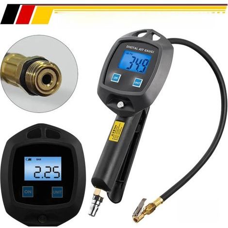 Gonfleur de pneus pneumatique 18 bars, manomètre, testeur de pression d'air, pistolet de gonflage calibré (1/5)