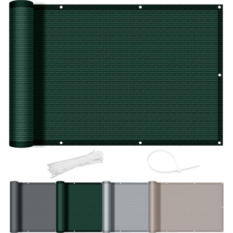 Balkon-Sichtschutz – 1 Stück – HDPE – UV-Schutz und Sichtschutz – Für Terrasse und Garten – 90 x 300 cm, Grün (1/5)