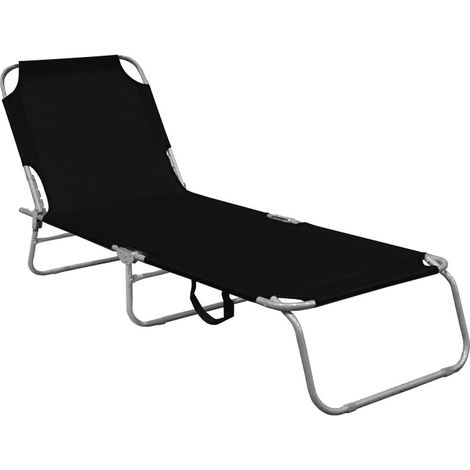 Aga tumbona de jardín reclinable Negra