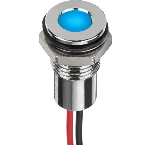 Voyant LED lumineux Bleu RS PRO, dia. 8mm, 12V c.c., IP67 ( Prix pour 1 )