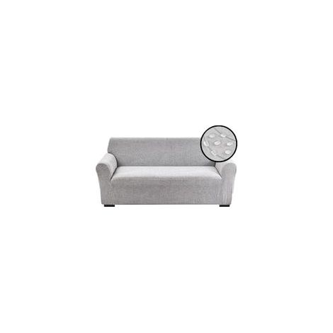 Housse de canapé extensible jacquard (couverture intégrale) — gris clair — Convient aux canapés de 185 à 230 cm de long (1/2)