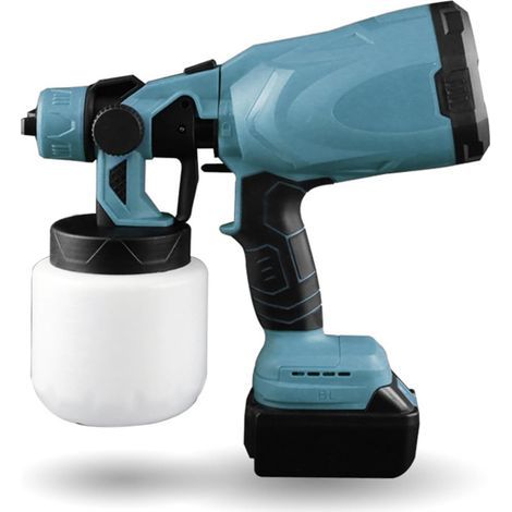 Pistolet à peinture haute pression sans fil 18V – Débit 0-100 ml/min – Distance 200-250 mm – Compatible peintures à base d'eau et d'huile (1/5)