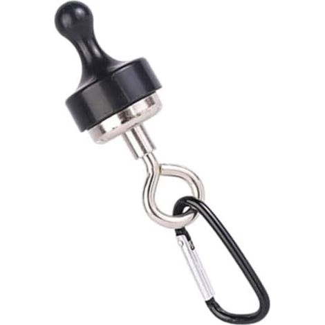 Crochets Magnétiques Robustes, Cintre Robuste à Usage Intensif avec, Crochet Pour Lanterne De Camping, Voyage, Extérieur, Cuisine, Barbecue, Porte, Frigo, Plafond, Armoire, Placard Noir - (1/5)
