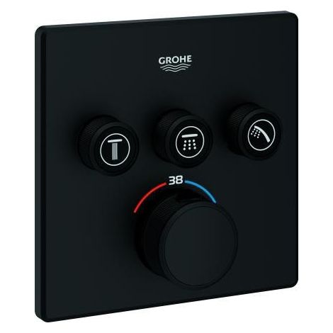 Thermostat Grohtherm SmartControl 102167 carré FMS 3 ASV noir phantom