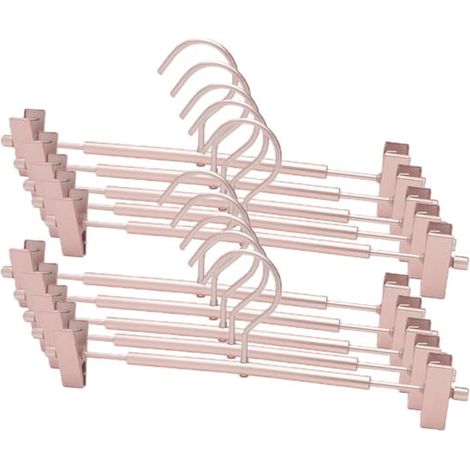 Cintre à pantalon en alliage d'aluminium avec pince, multifonctionnel, portable, résistant à la rouille et à la décoloration, antidérapant, lot de 10. (1/5)