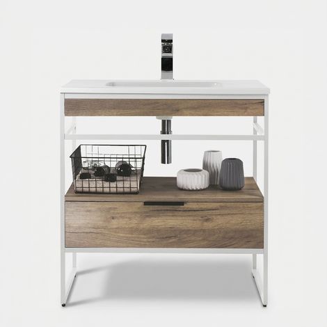 Mobile bagno con lavabo in mineralmarmo Ellos-A (1/2)