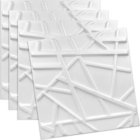 Panneau mural et plafond 3D blanc en polystyrène 50x50 cm – revêtement décoratif moderne, 0,25 m², 1 pièce