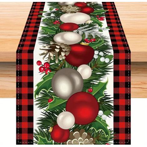 Décoration de table de Noël champêtre pour Noël en hiver, en famille, pour les fêtes de Noël.