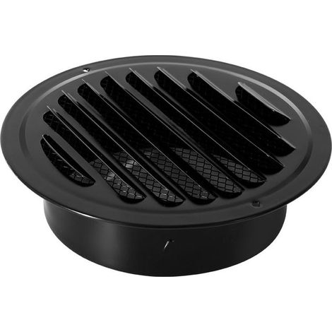 Grille d'aération ronde de 70 à 200 mm, en acier inoxydable, outil de ventilation pour canaux muraux extérieurs (100 mm) (1/5)