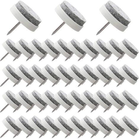 Tampons en feutre pour pieds de chaise – Lot de 50 pièces, Ø 24 mm, blancs, auto-adhésifs, protection sol et mobilier (1/5)
