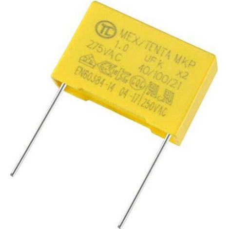 Condensateur de sécurité 1uF 275V X2 – Film polypropylène compact – Anti-électromagnétique – Longue durée de vie pour circuits imprimés (1/5)