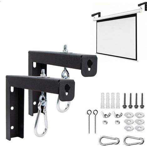 Support Mural Universel pour Écran de Projecteur, Support pour écran de Projection Réglables, Fixation Plafond et Mur en l, Capacité 30 kg Support Mural pour Home Cinéma et Bureau (1/5)
