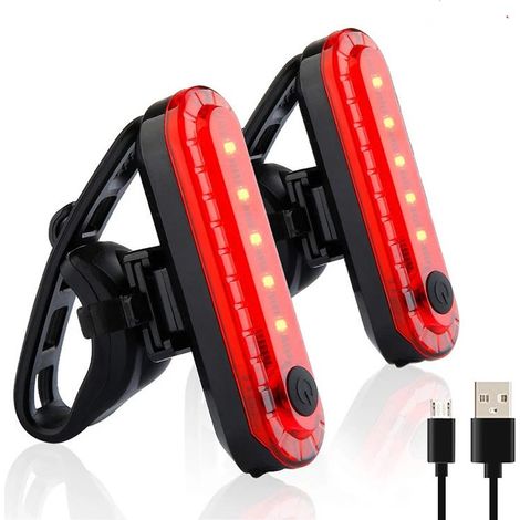 feux arrière de vélo pour la conduite nuit avec une grande autonomie batterie faciles à in Lot de 2 (1/5)