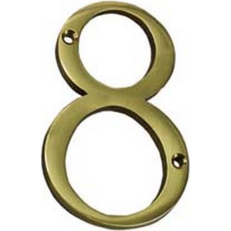 5PZ NUMERO CIVICO "8" INGLESE IN OTTONE LUCIDO