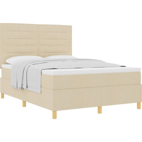 Maison Exclusive - Letto a molle con materasso Crema 140 x 190 cm Tessuto