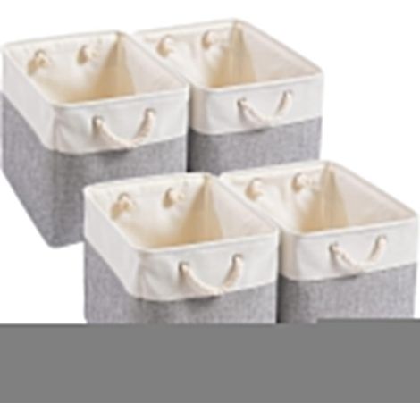 Fixation plafond - Hauteur réglable - Conception pliable avec cadre métallique stable et toile triple épaisseur - 4 pièces - Pour salon et chambre - Gris/Blanc (1/5)