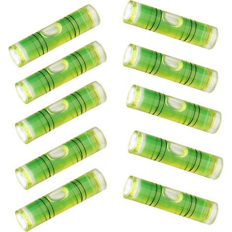 Nivelles tubulaires,10 pièces Mini Niveau à Bulle,mini niveaux à bulle de précision,Accessoire pour Camping Cars Ou Caravanes,pour caravane,caméra,bricolage,9,5x40mm (1/5)