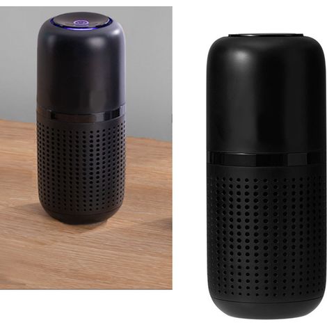 Purificateur d'air pour voiture, ion négatif, nettoyage en profondeur, élimination des odeurs, mini-appareil de filtration d'air avec tablette d'aromathérapie pour odeurs de fumée et noir (1/5)