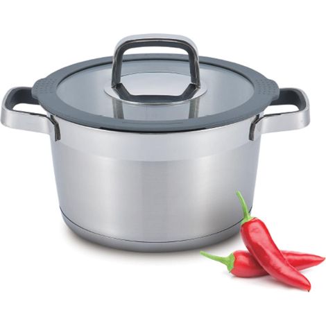 Casserole à induction 8,5 L avec couvercle, acier inoxydable, grise, Eskil Duka (1/2)