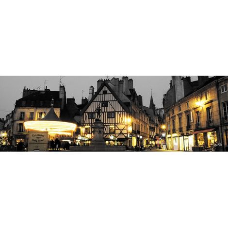 Tableau sur toile place François Rude 30x97 cm - Impression sur Toile Murale Décorative - Image imprimée en HD sur Toile - Toile sur Châssis en Bois FSC - Fabriqué en France (1/4)