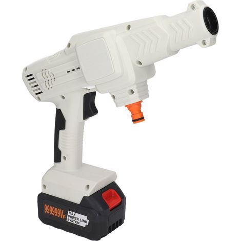 Pistolet nettoyeur haute pression sans fil blanc à batterie lithium pour voiture, compatible avec les modèles BL1815, BL1520, BL1830 et BL1840 (prise UE, 100-240 V). (1/5)