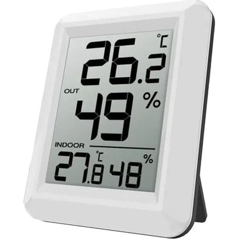 Drahtlose Wetterstation für den Innen- und Außenbereich mit Außensensor, kleinem Digitalthermometer und Hygrometer. Kompakt und präzise. (1/4)
