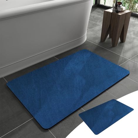 Tapis De Salle De Bain - En Pierre De Diatomée - Antidérapant Rapide À Sécher Absorbant - Pour Devant Baignoire Douche Lavabo Sous Porte - 50x80 cm (1/5)