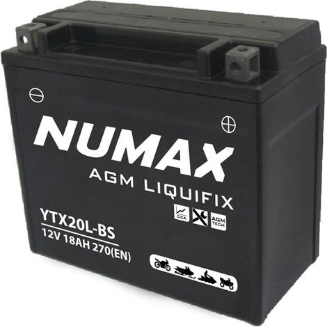 Numax – Batterie moto 12V 14Ah AGM – CCA 270A – Technologie scellée pour performance optimale – Dimensions 175x87x155mm (1/2)