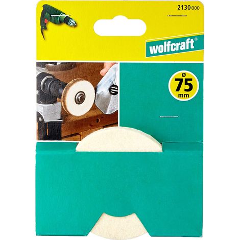 Wolfcraft – Disque à polir en feutre Ø75mm – Pour polissage de surfaces brillantes – Compatible perceuses – Finition impeccable sans rayures (1/4)