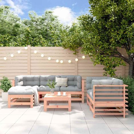 vidaXL Juego de muebles de jardín 7 pzas madera maciza abeto Douglas (1/5)