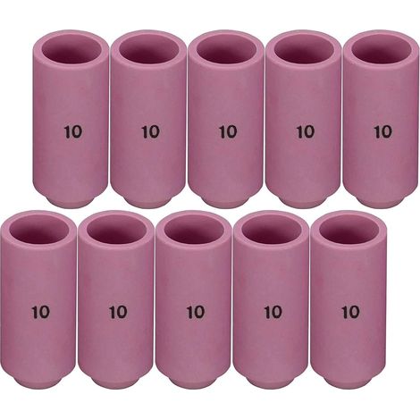 Buse en alumine et cuves céramiques pour soudure TIG Buses 10N45 10 16.0mm Orifice Pour chalumeau de soudure TIG QQ300, PTA, DB, SR, WP 17, 18, 26 - Pack de 10 (1/5)