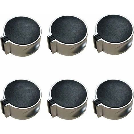 6 Pièces Boutons Four Cuisinière, Cuisinière à Gaz Boutons, Bouton Cuisinière à Gaz, Bouton Gaz, Alliage Universel Mode Interrupteur à 45° Noir Bouton Gaz pour Cuisine à Domicile, 8 mm (1/4)