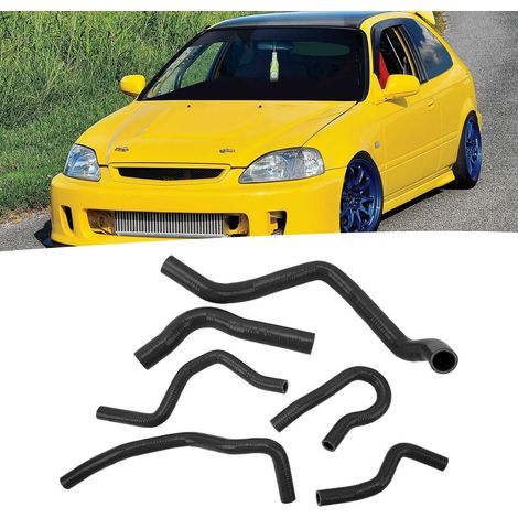 Flexibler Silikon-Kühlerschlauch für Honda Civic Type R 1992-2000 (HX025) Schwarz (1/5)
