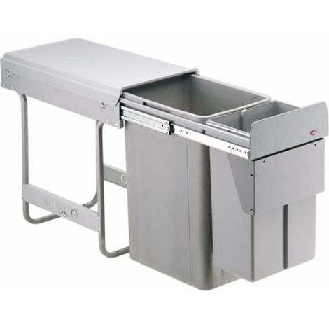 Naber Abfallsammler Traditionline Double-Boy 485 S/300-3 mit Frontanbindung, alugrau (1/2)