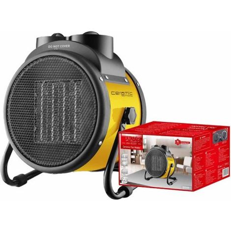 Mini Termoventilatore in Ceramica Potenza Regolabile 1000W 2000W con Livelli Regolabile con Autoprotezione Surriscaldamento Giallo