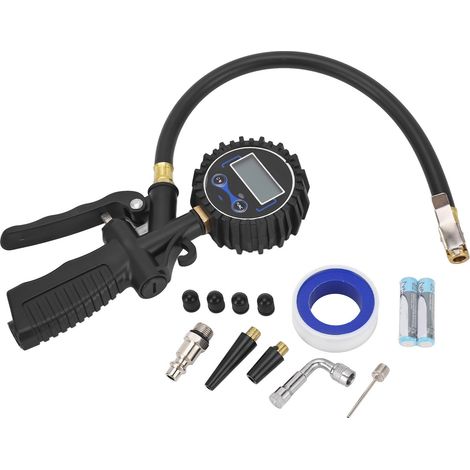 Manomètre Numérique LCD pour Pneu avec Embout Laiton 1/4 NPT, Outil de Gonflage Haute Pression 170 PSI (1/5)