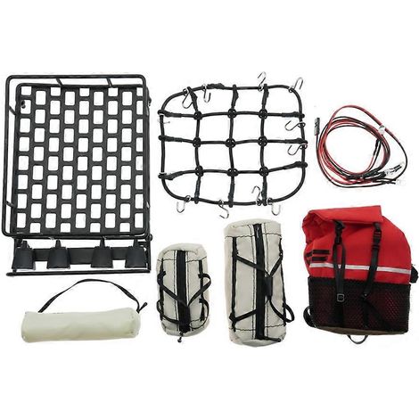 Sac de rangement, porte-bagages, sac à main, sac de couchage, filet à bagages, décoration lumineuse pour voiture RC Crawler 1/10, 1/12 et 1/14 (1/5)