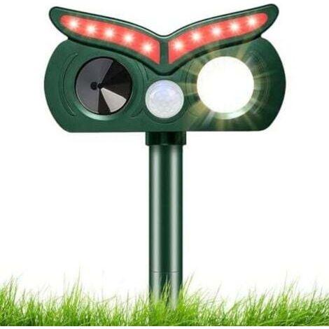 Repellente per gatti a ultrasuoni, repellente solare per gatti con 2 LED, repellente impermeabile per esterni con rilevatore di movimento, repellente per animali domestici per gatti, cani, topi, proci (1/5)