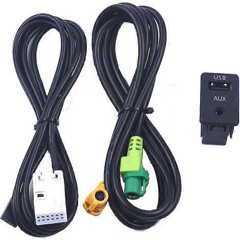 USB-Aux-Schalter + Kabeladapter für BMW E60 E61 E63 E64 E87 E90 E70 F25 F01 F02 F03 F04 F12 F13--B