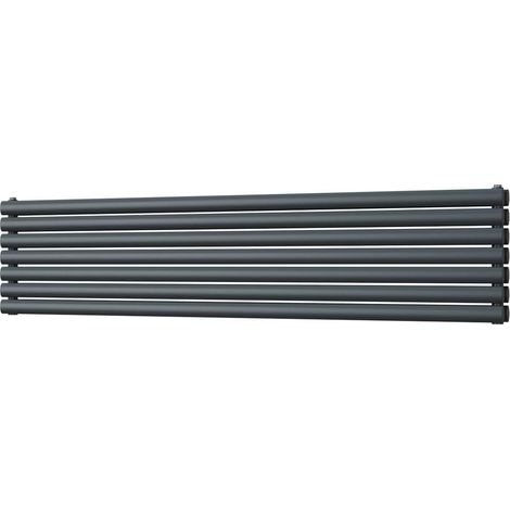 Omeara Axis - Anthracite Horizontal Radiator H406mm x W1800mm Double Panel