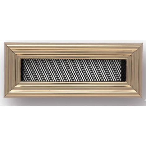 Grille de ventilation métallique avec cadre intégré 20 x 8 cm en laiton Ventilation et conduits (1/5)